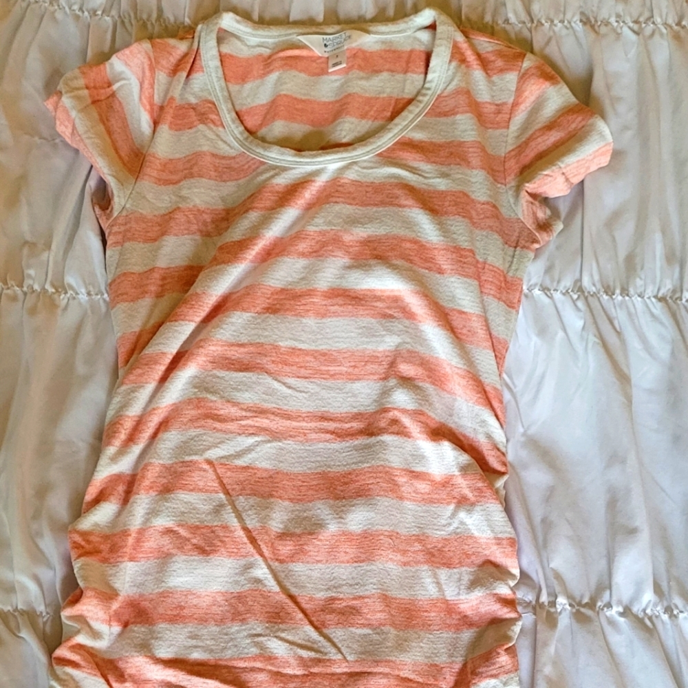 Pink and White striped Small materity shirt